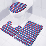 American Houndstooth Pattern Print 3 Piece Bath Mat Set