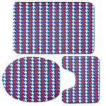 American Houndstooth Pattern Print 3 Piece Bath Mat Set