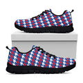 American Houndstooth Pattern Print Black Running Shoes