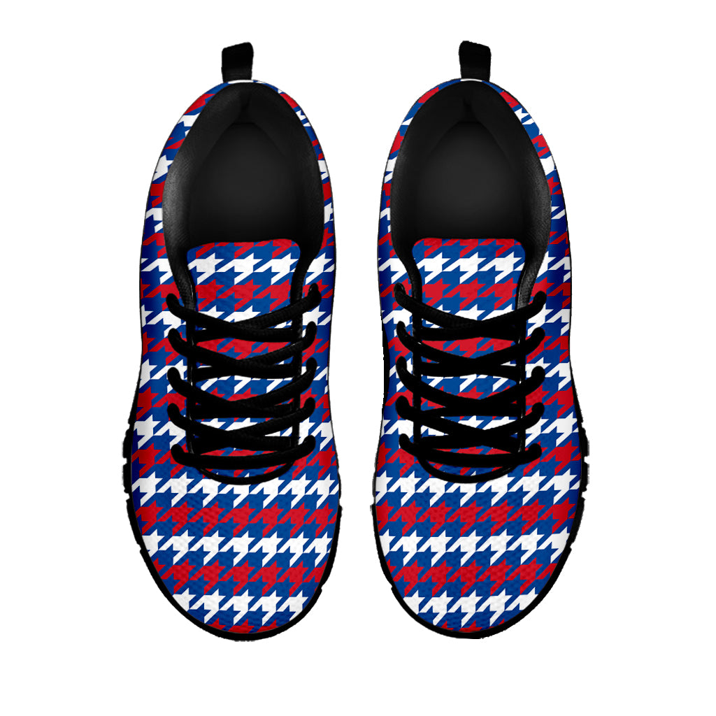 American Houndstooth Pattern Print Black Sneakers