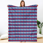 American Houndstooth Pattern Print Blanket