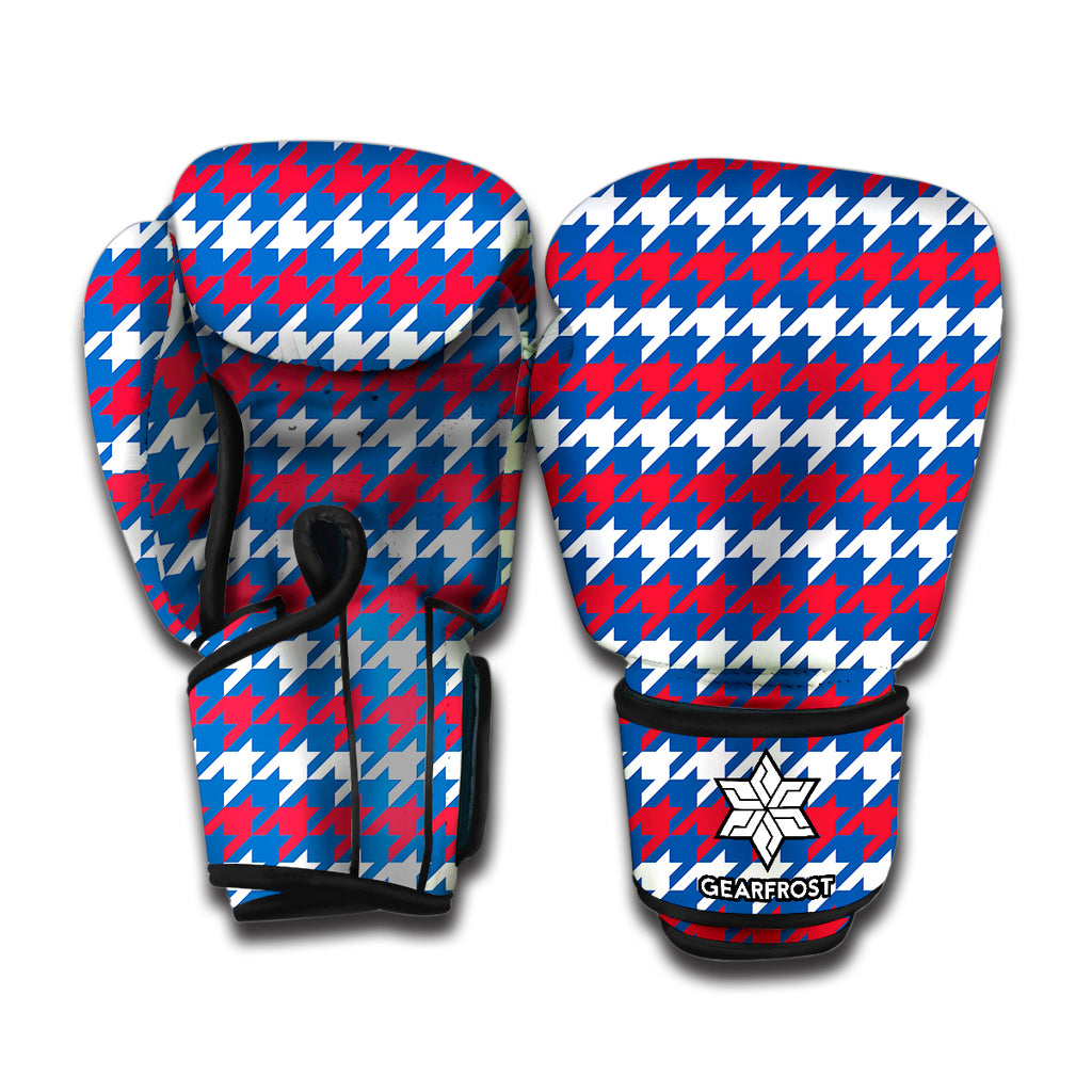 American Houndstooth Pattern Print Boxing Gloves