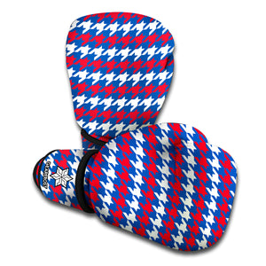 American Houndstooth Pattern Print Boxing Gloves