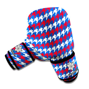 American Houndstooth Pattern Print Boxing Gloves