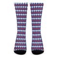 American Houndstooth Pattern Print Crew Socks