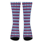 American Houndstooth Pattern Print Crew Socks