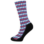 American Houndstooth Pattern Print Crew Socks