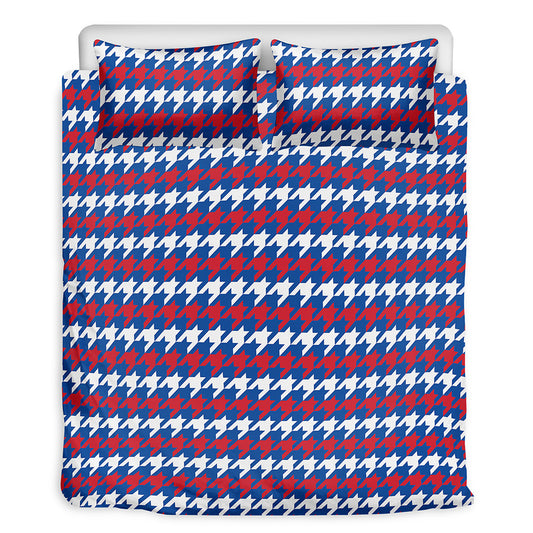 American Houndstooth Pattern Print Duvet Cover Bedding Set
