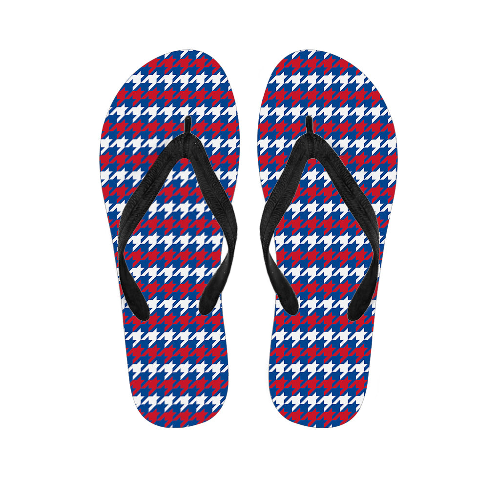 American Houndstooth Pattern Print Flip Flops