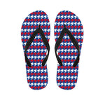 American Houndstooth Pattern Print Flip Flops