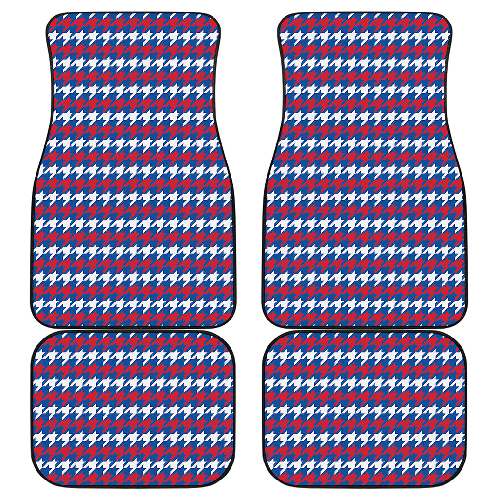 American Houndstooth Pattern Print Front and Back Car Floor Mats