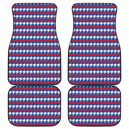 American Houndstooth Pattern Print Front and Back Car Floor Mats