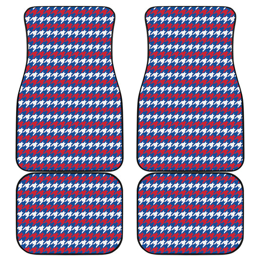 American Houndstooth Pattern Print Front and Back Car Floor Mats