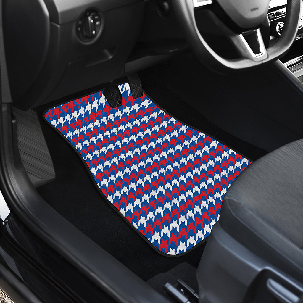 American Houndstooth Pattern Print Front and Back Car Floor Mats