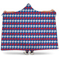 American Houndstooth Pattern Print Hooded Blanket