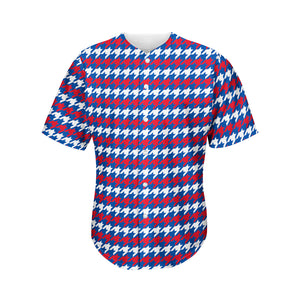 American Houndstooth Pattern Print Men's Baseball Jersey