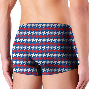 American Houndstooth Pattern Print Men's Boxer Briefs