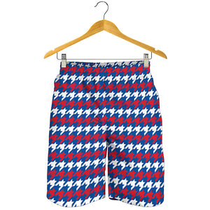 American Houndstooth Pattern Print Men's Shorts