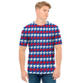 American Houndstooth Pattern Print Men's T-Shirt