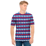 American Houndstooth Pattern Print Men's T-Shirt