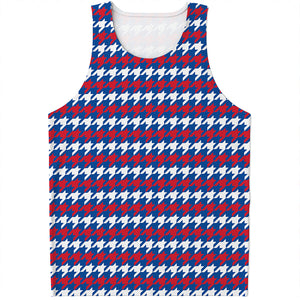 American Houndstooth Pattern Print Men's Tank Top