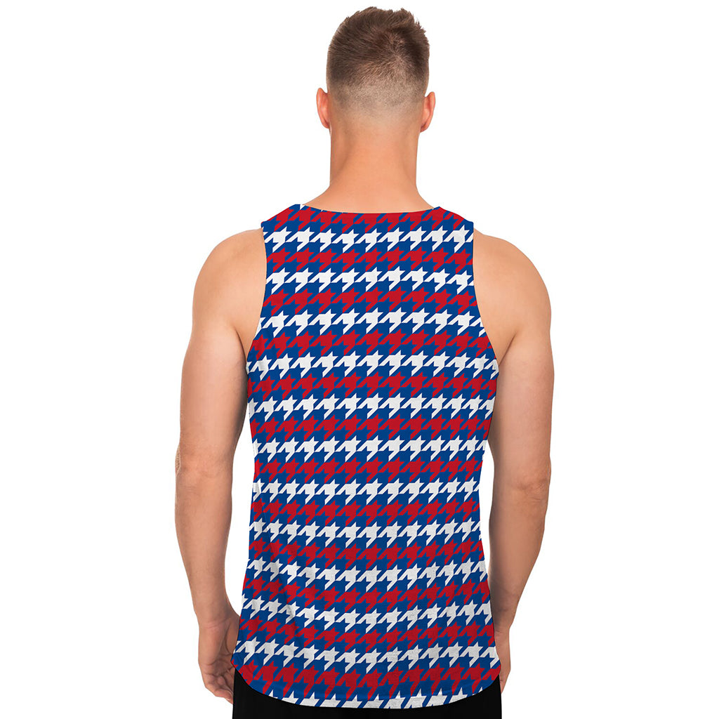 American Houndstooth Pattern Print Men's Tank Top