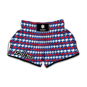 American Houndstooth Pattern Print Muay Thai Boxing Shorts