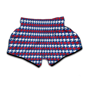 American Houndstooth Pattern Print Muay Thai Boxing Shorts