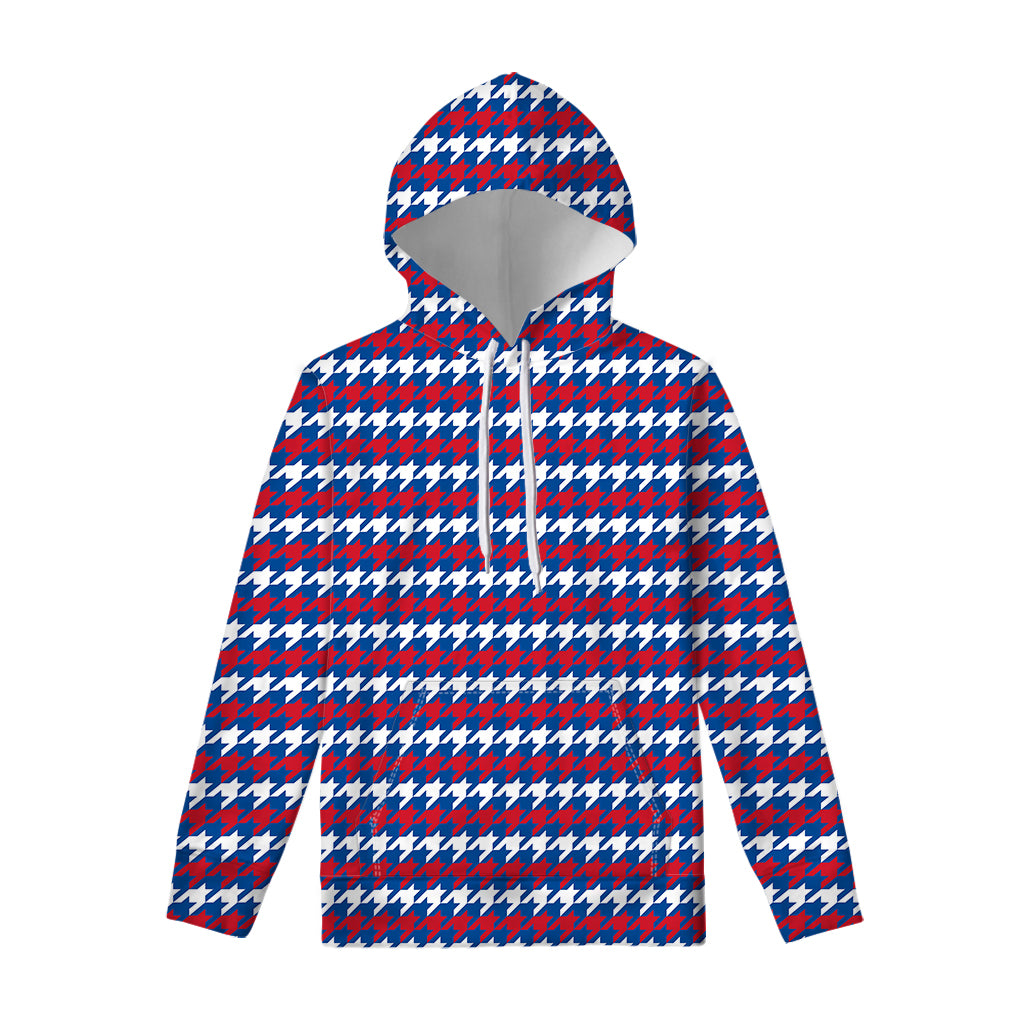 American Houndstooth Pattern Print Pullover Hoodie