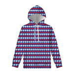 American Houndstooth Pattern Print Pullover Hoodie