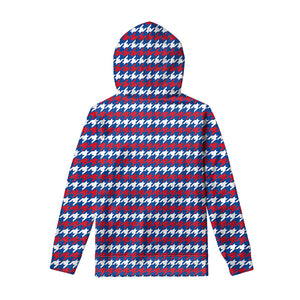 American Houndstooth Pattern Print Pullover Hoodie