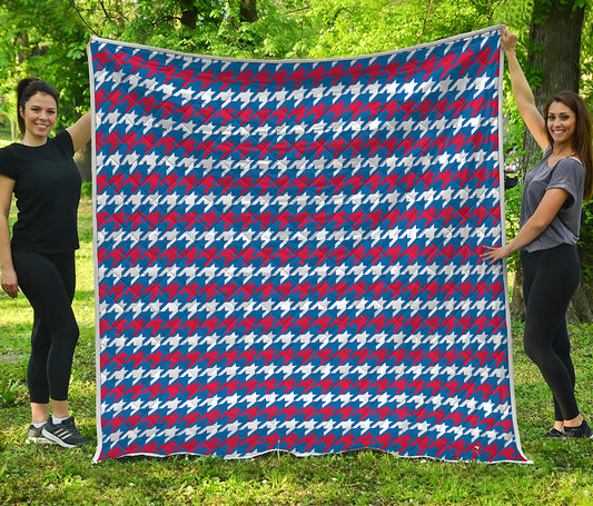 American Houndstooth Pattern Print Quilt