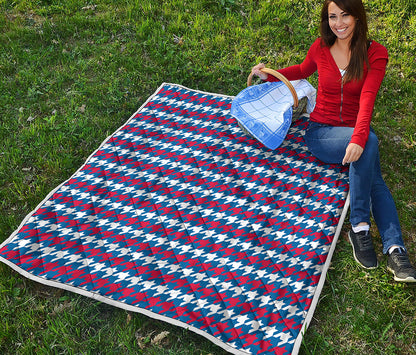 American Houndstooth Pattern Print Quilt