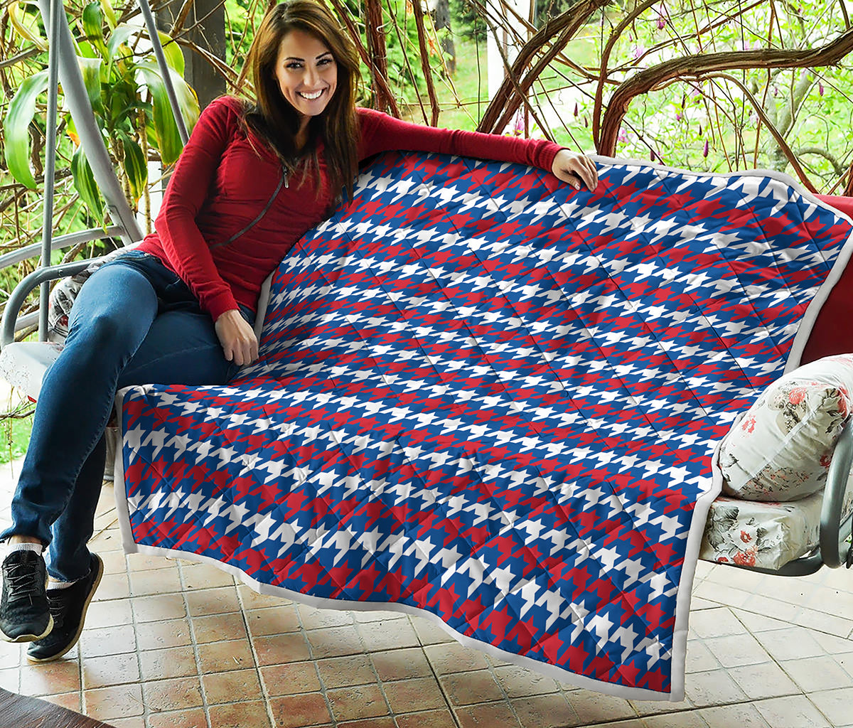 American Houndstooth Pattern Print Quilt