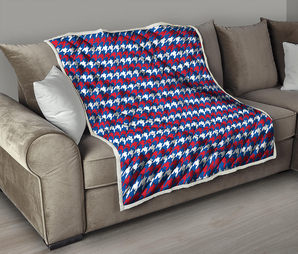American Houndstooth Pattern Print Quilt