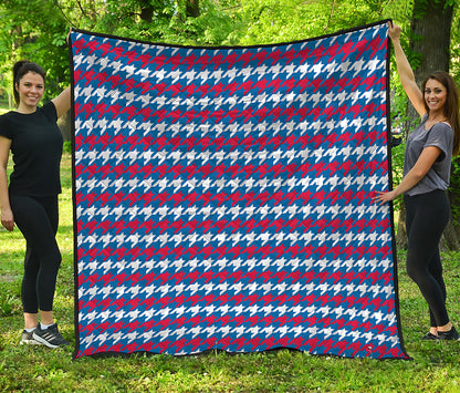 American Houndstooth Pattern Print Quilt
