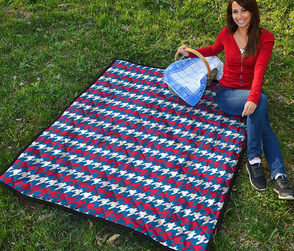 American Houndstooth Pattern Print Quilt