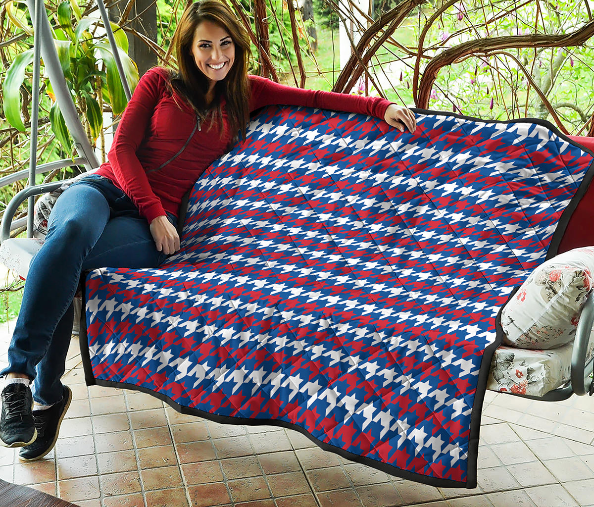 American Houndstooth Pattern Print Quilt