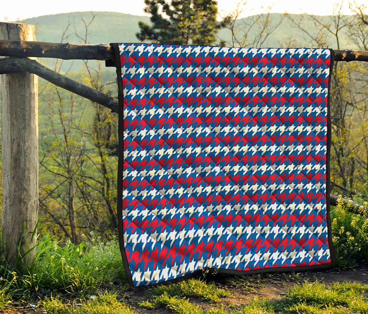 American Houndstooth Pattern Print Quilt