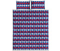 American Houndstooth Pattern Print Quilt Bed Set