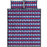 American Houndstooth Pattern Print Quilt Bed Set