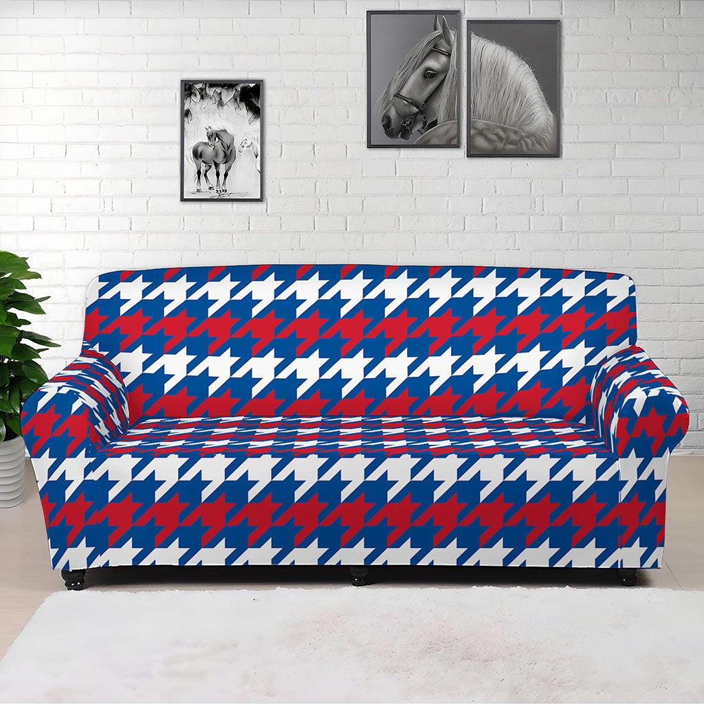 American Houndstooth Pattern Print Sofa Cover