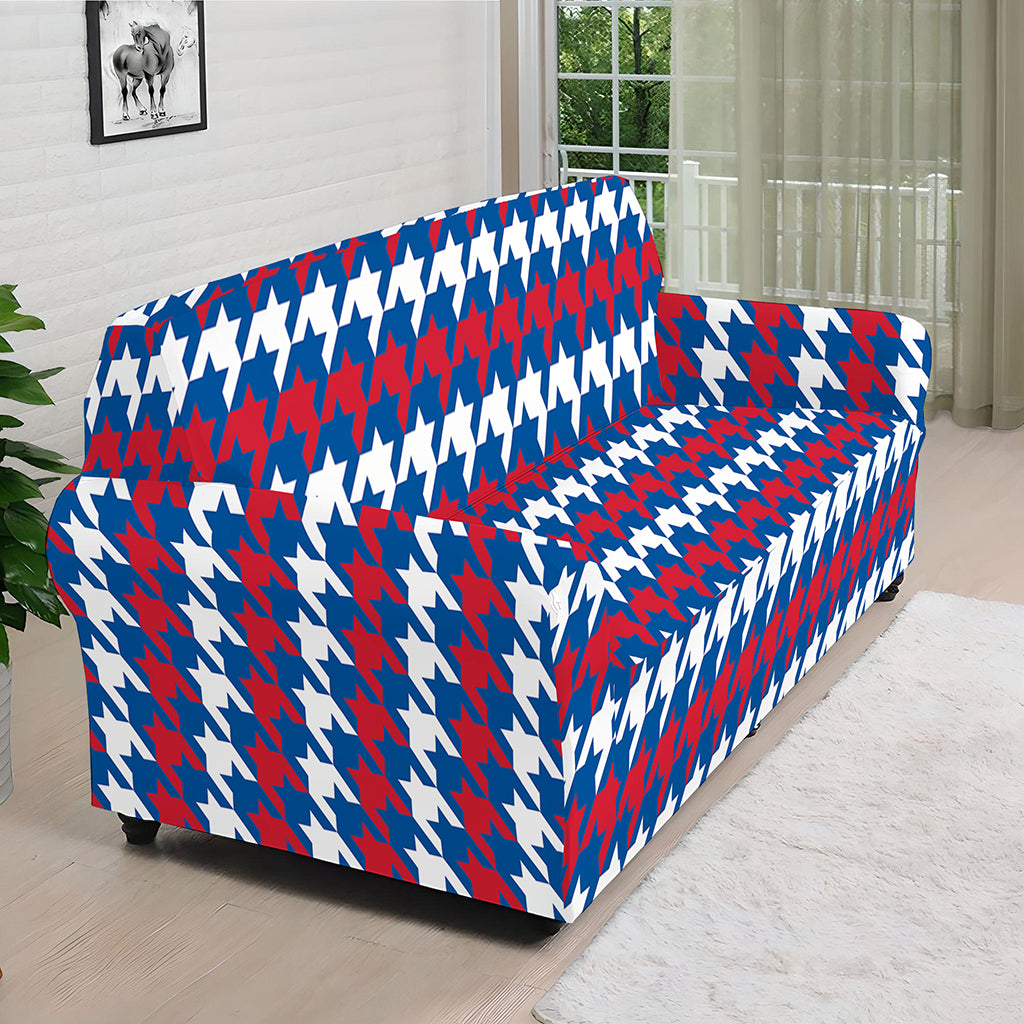 American Houndstooth Pattern Print Sofa Cover