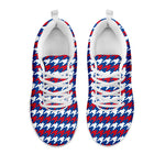American Houndstooth Pattern Print White Sneakers