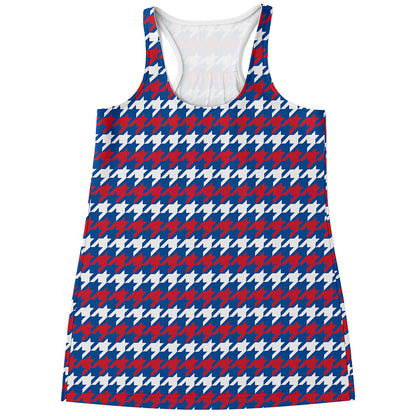 American Houndstooth Pattern Print Women's Racerback Tank Top