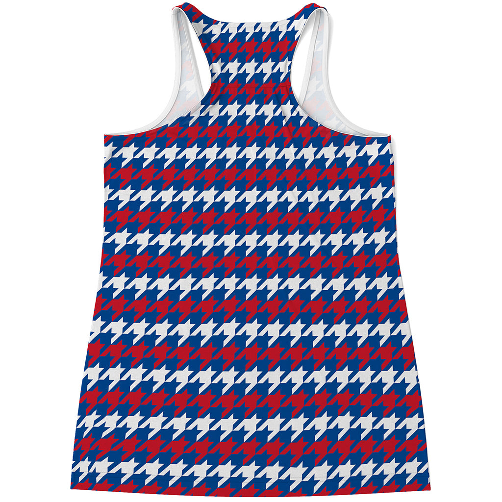 American Houndstooth Pattern Print Women's Racerback Tank Top