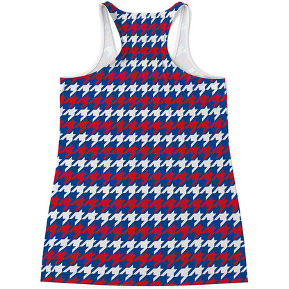 American Houndstooth Pattern Print Women's Racerback Tank Top