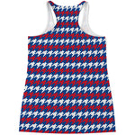 American Houndstooth Pattern Print Women's Racerback Tank Top