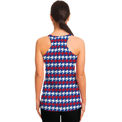 American Houndstooth Pattern Print Women's Racerback Tank Top