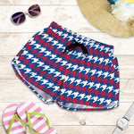 American Houndstooth Pattern Print Women's Shorts